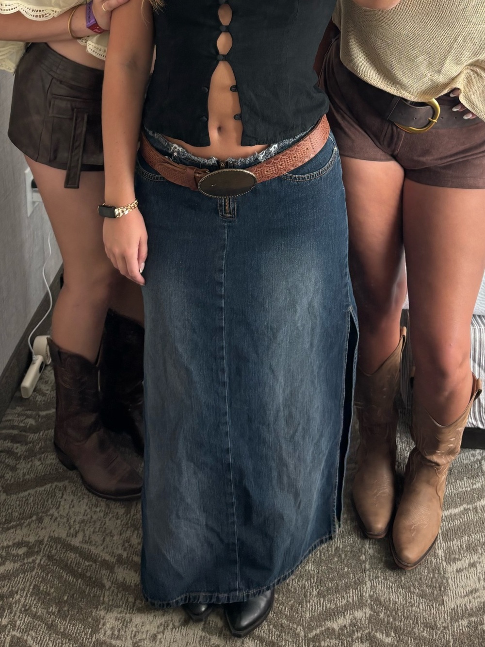 Vintage Denim Maxi Skirt